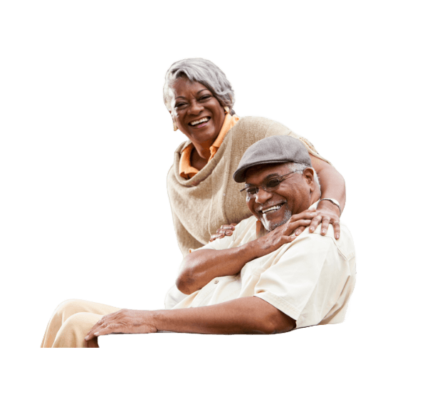 Older couple with healthcare professional